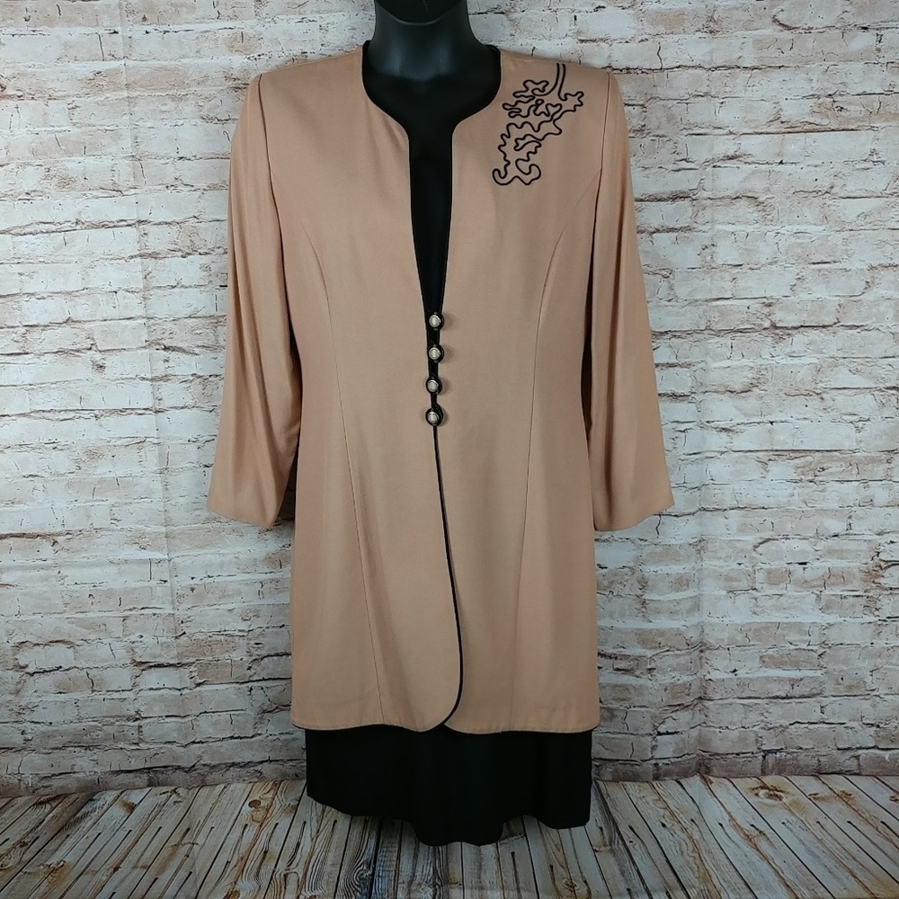 Julian Taylor Taupe Black 12 jacket dress